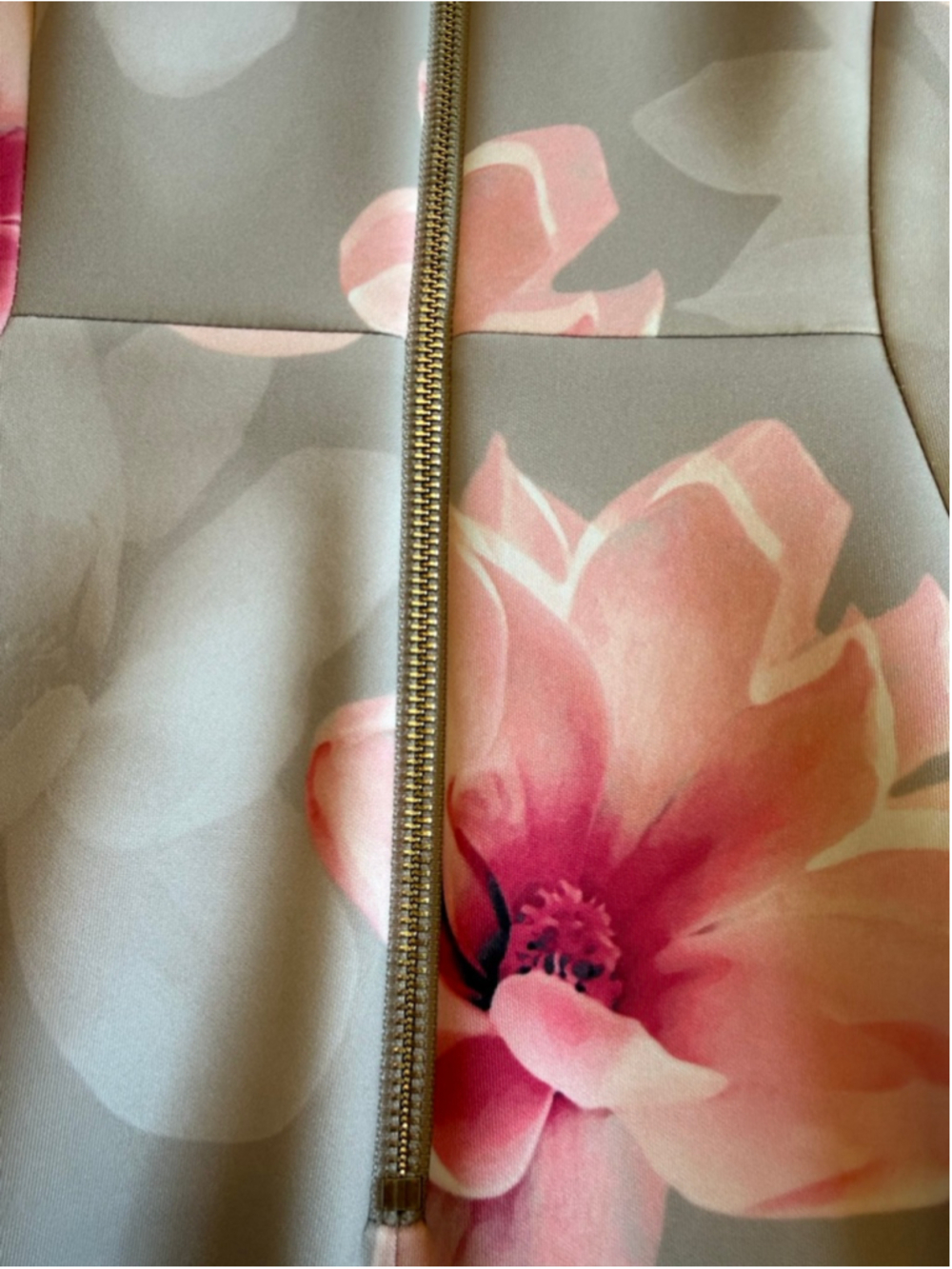 Calvin Klein Gray Pink Floral Sleeveless Sheath Dress Size 2 - Picture 8 of 13